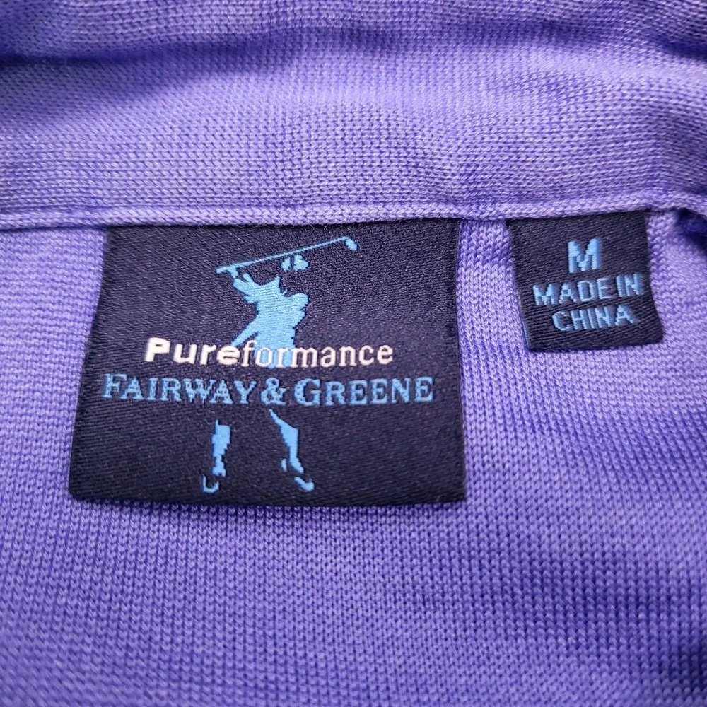 Fairway & Greene Polo Shirt Men's Medium ‎ Pureformance blue With Pocket